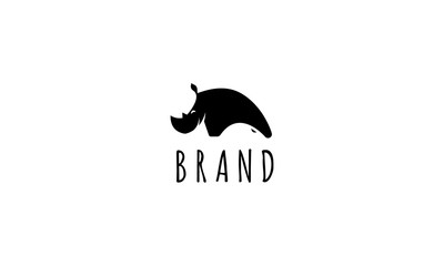 Vector logo on which an abstract image of a rhino cub.