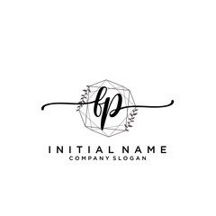 FP Beauty vector initial logo, handwriting logo.