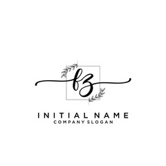 FZ Beauty vector initial logo, handwriting logo.