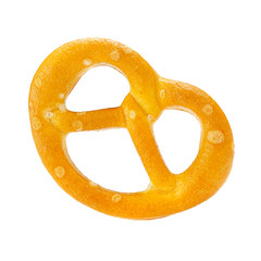 Salty mini pretzel isolated on a white background. Traditional food for Oktoberfest - salty mini pretzel on a white background. German Pretzel, Oktoberfest.