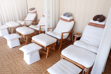 Massage beds in Spa room.