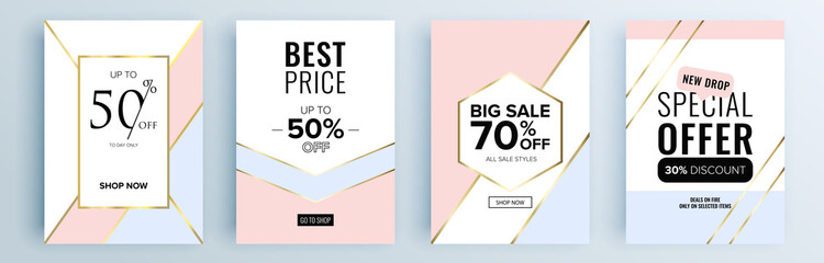 Modern abstract covers set, minimal covers design. Colorful geometric background, vector illustration.