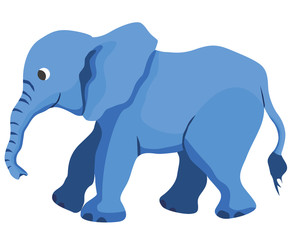 Cartoon elephant flat illustration