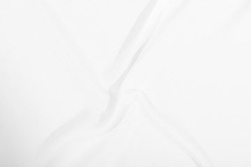 Details, High image resolution of the white fabric, cloth wave texture background, Empty space.