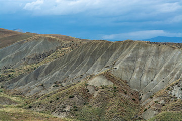 Landscape with mountain range on Sicily island, South of Italy