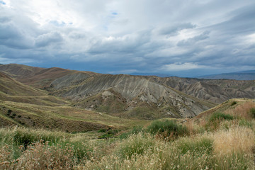 Landscape with mountain range on Sicily island, South of Italy