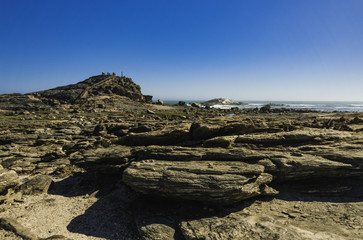 The promontory where the memorial stone to  Portuguese explorer Bartolomeu Dias. Diaz Point, Luderitz, Namibia.