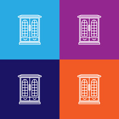 two wardrobe icon. Element of furniture for mobile concept and web apps. Thin line icon for website design and development, app development