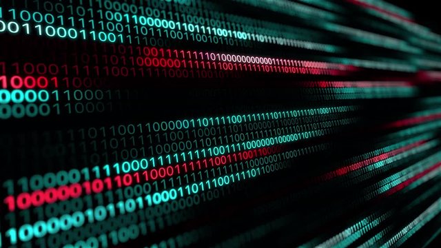 Counting of digital code , Digital code run on screen,Computer language algorithm ,4 k