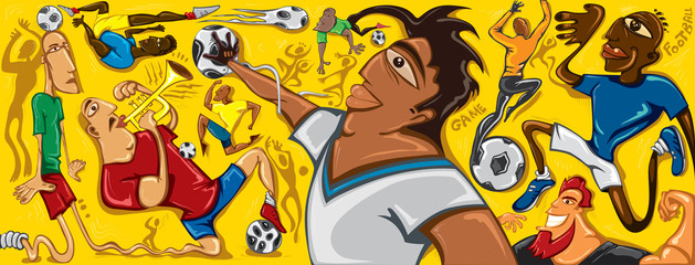 Soccer Players Poster (Vector Art)