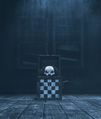 Haunted toys jack in haunted house,3d illustration - 294180284