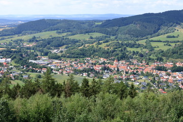 Fototapeta na wymiar View to the little village of Floh-Seligenthal in Thuringia
