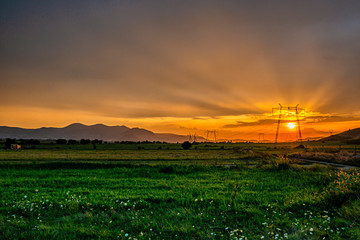 Sunset at the evening