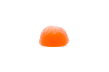 Orange candy marmalade isolated on white