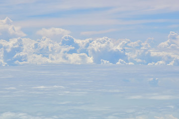 landscape look down from the airplane look see the sky and cloud beautiful 