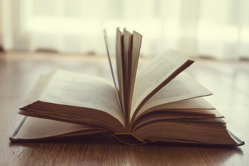 Old vintage book with backlight