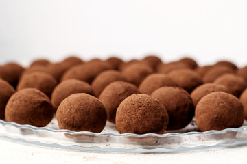 French Truffle Candy. Home made, healthy dessert.