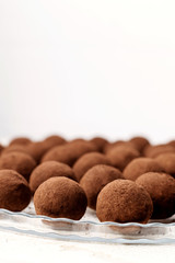 French Truffle Candy. Home made, healthy dessert.