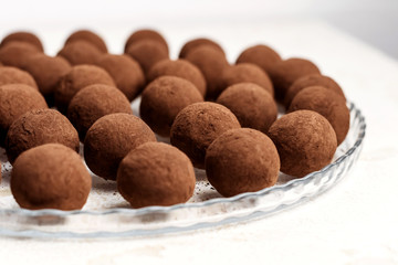 French Truffle Candy. Home made, healthy dessert.