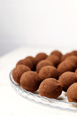 French Truffle Candy. Home made, healthy dessert.