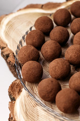 French Truffle Candy. Home made, healthy dessert.