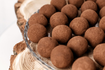 French Truffle Candy. Home made, healthy dessert.