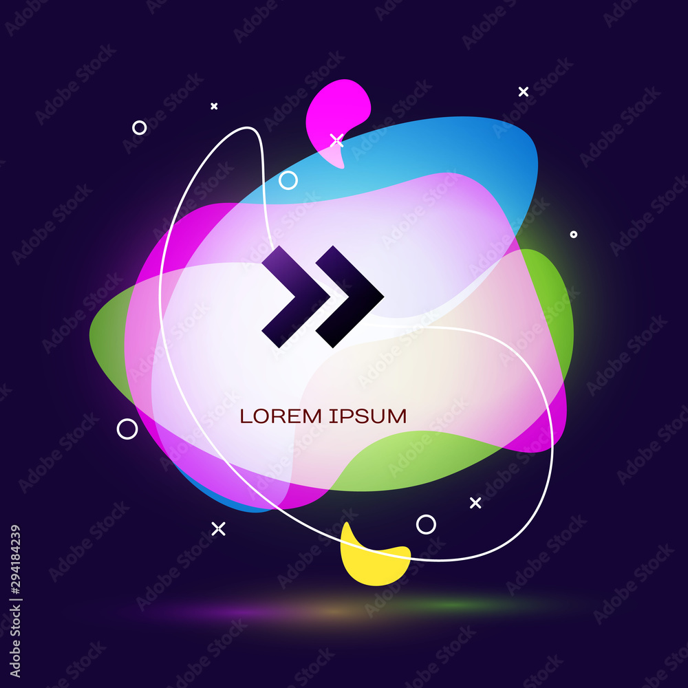 Poster black arrow icon isolated on dark blue background. direction arrowhead symbol. navigation pointer si