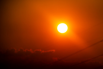 Solar disk at the sunset