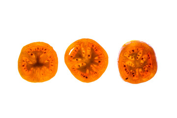 Fototapeta premium Sliced vegetable slices isolated on white