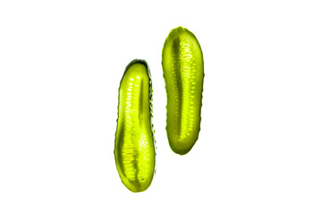 Sliced vegetable slices isolated on white