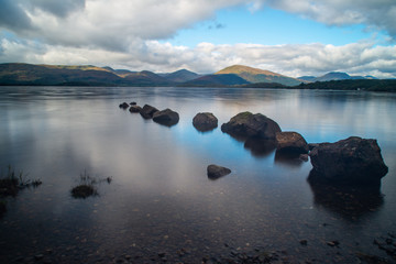 leading stones at loch lomond, highlands, scotland, uk.
