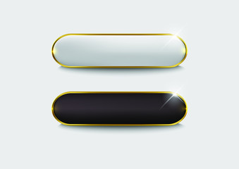 Button set web glossy black Gold