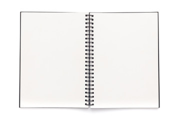 Top view empty notebook isolated on a white background. with clipping path