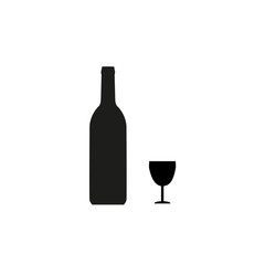 Bottle with a glass vector illustration
