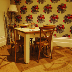 Сlassic interior decoration of traditional old houses in Scotland.