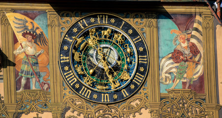 Fototapeta na wymiar Astronomic Clock at the Town Hall of Ulm, Danube