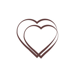 Two hearts contour in different sizes. Icon