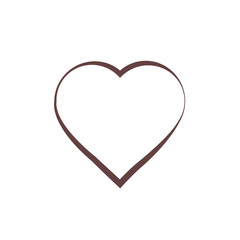 The outline of a heart on a white background. icon