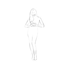 Silhouettes of girls vector illustration