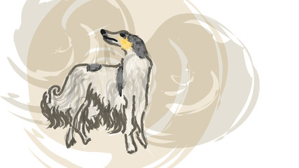illustration of a Greyhound dog