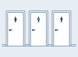 Male, female and mixed restrooms