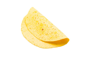 Mexican pita bread isolated on white