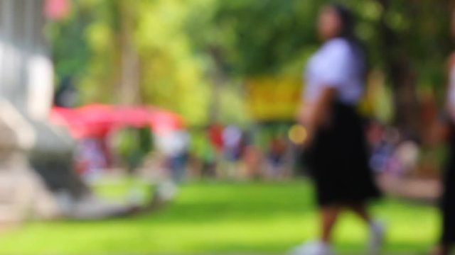 Blur bokeh video Public park Vacation Tourist destination Chiang Mai, Thailand