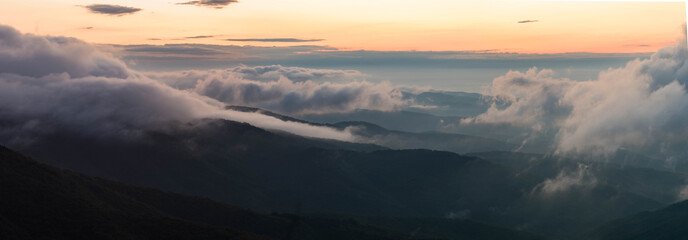 sunset in mountains