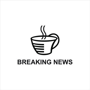 coffee cup logo playful and news paper element. breaking news press design inspiration