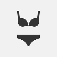 Bra and panties vector icon illustration sign