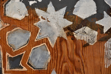 Illustrated detail of an old wooden door