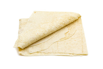 Mexican pita bread isolated on white