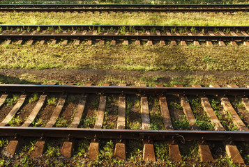 Multiple railway track switches , symbolic photo for decision, separation and leadership qualities.