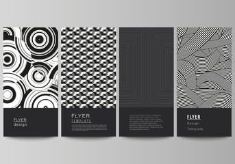 The minimalistic vector illustration of the editable layout of flyer, banner design templates. Trendy geometric abstract background in minimalistic flat style with dynamic composition.